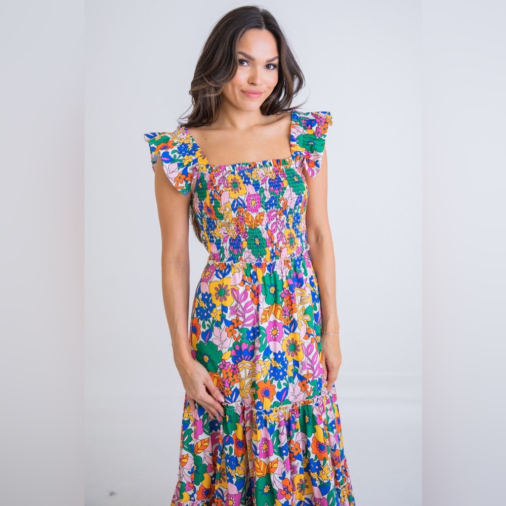 KARLIE CLOTHES
Vintage Floral Smock Maxi Dress Large